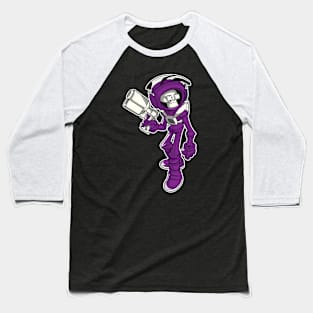 Purple Skeleton Astronaut Baseball T-Shirt